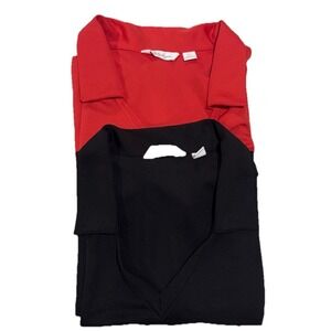 Lady Hagen Golf Tank V Neck Collared Top Lot Of 2 Watermelon‎ Pink & Black Sz XL